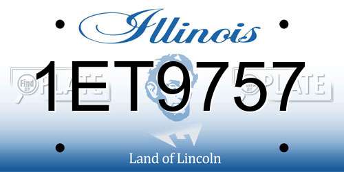 1ET9757 Illinois License Plate
