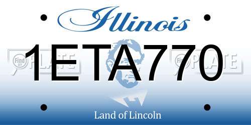 1ETA770 Illinois License Plate