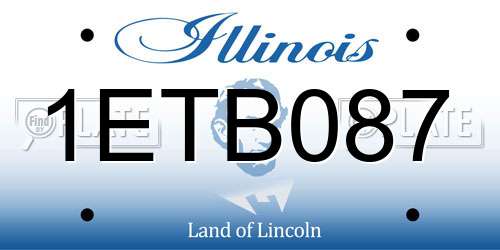 1ETB087 Illinois License Plate