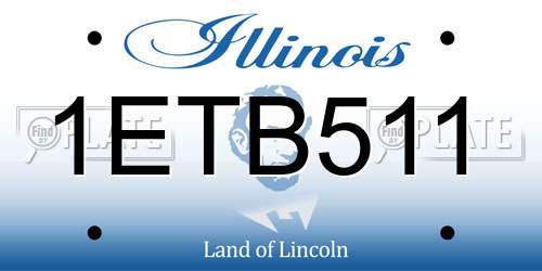 1ETB511 Illinois License Plate