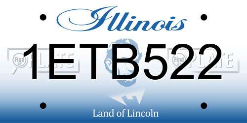 1ETB522 Illinois License Plate