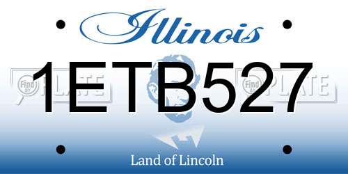 1ETB527 Illinois License Plate