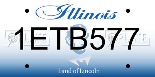 1ETB577 Illinois License Plate