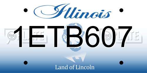 1ETB607 Illinois License Plate