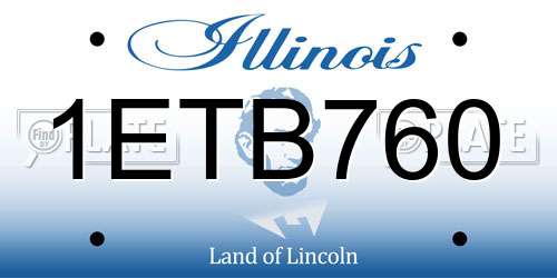 1ETB760 Illinois License Plate