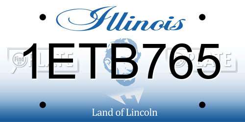 1ETB765 Illinois License Plate