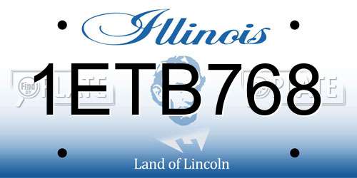 1ETB768 Illinois License Plate