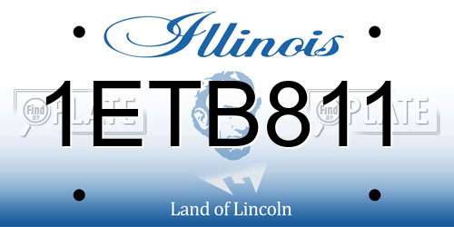 1ETB811 Illinois License Plate