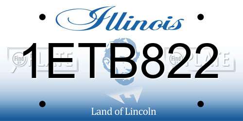 1ETB822 Illinois License Plate
