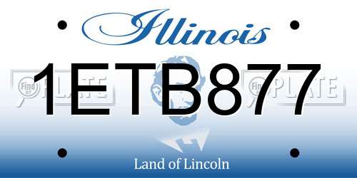 1ETB877 Illinois License Plate