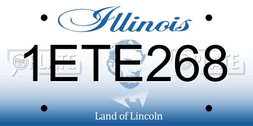 1ETE268 Illinois License Plate