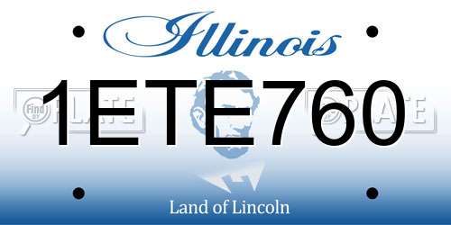 1ETE760 Illinois License Plate
