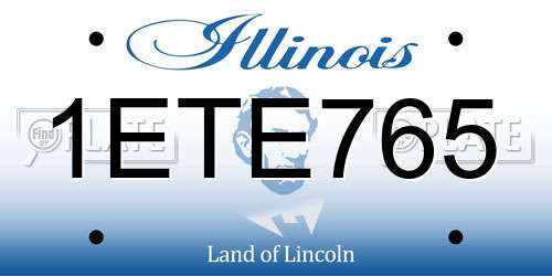1ETE765 Illinois License Plate