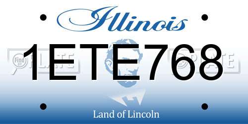 1ETE768 Illinois License Plate