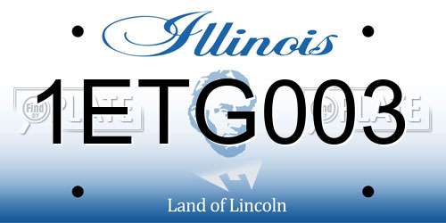 1ETG003 Illinois License Plate