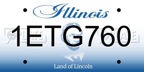 1ETG760 Illinois License Plate
