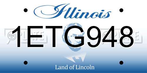 1ETG948 Illinois License Plate