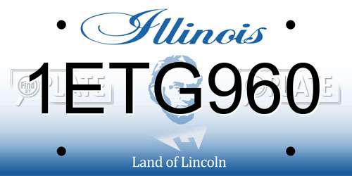 1ETG960 Illinois License Plate