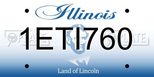 1ETI760 Illinois License Plate