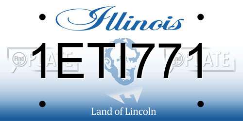 1ETI771 Illinois License Plate