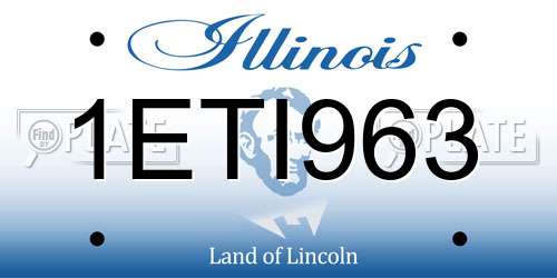 1ETI963 Illinois License Plate