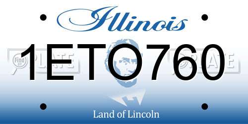1ETO760 Illinois License Plate
