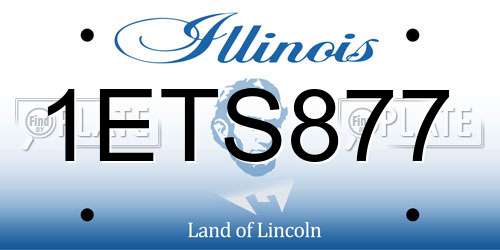 1ETS877 Illinois License Plate