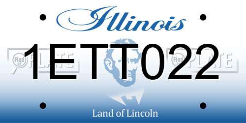 1ETT022 Illinois License Plate