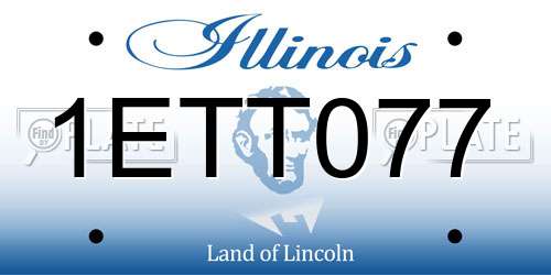 1ETT077 Illinois License Plate