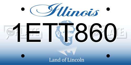1ETT860 Illinois License Plate