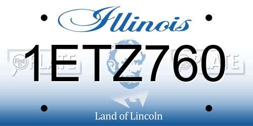1ETZ760 Illinois License Plate