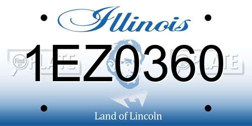 1EZ0360 Illinois License Plate