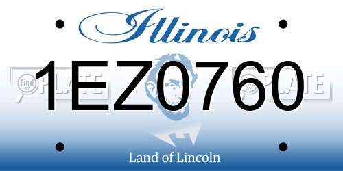 1EZ0760 Illinois License Plate