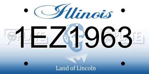 1EZ1963 Illinois License Plate