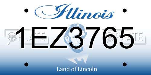 1EZ3765 Illinois License Plate