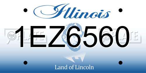 1EZ6560 Illinois License Plate