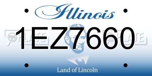 1EZ7660 Illinois License Plate