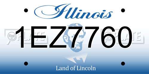 1EZ7760 Illinois License Plate