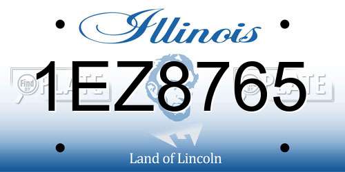 1EZ8765 Illinois License Plate