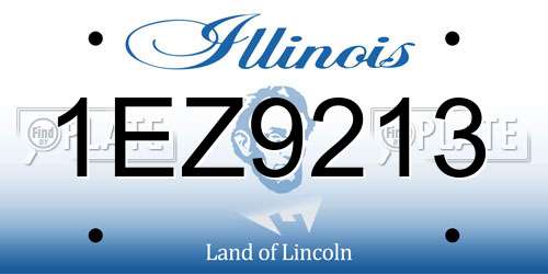 1EZ9213 Illinois License Plate
