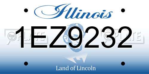 1EZ9232 Illinois License Plate