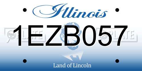 1EZB057 Illinois License Plate