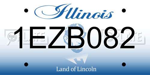 1EZB082 Illinois License Plate