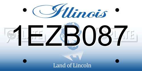 1EZB087 Illinois License Plate
