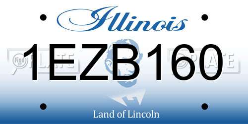 1EZB160 Illinois License Plate