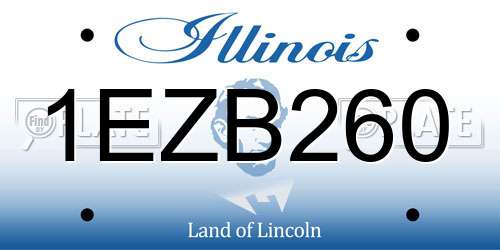 1EZB260 Illinois License Plate