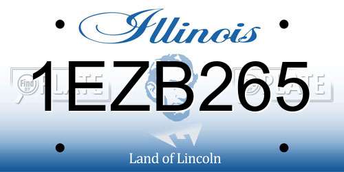 1EZB265 Illinois License Plate