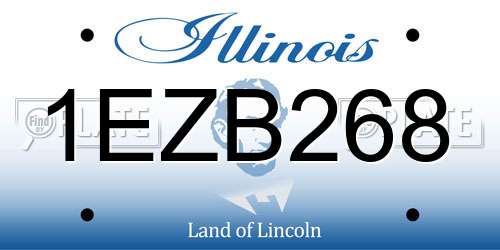 1EZB268 Illinois License Plate