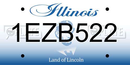 1EZB522 Illinois License Plate
