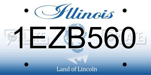 1EZB560 Illinois License Plate